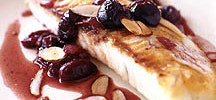 Sautéed tilapia with almonds and cherries