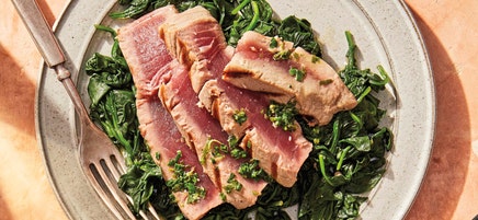 Grilled Tuna with Herb Butter