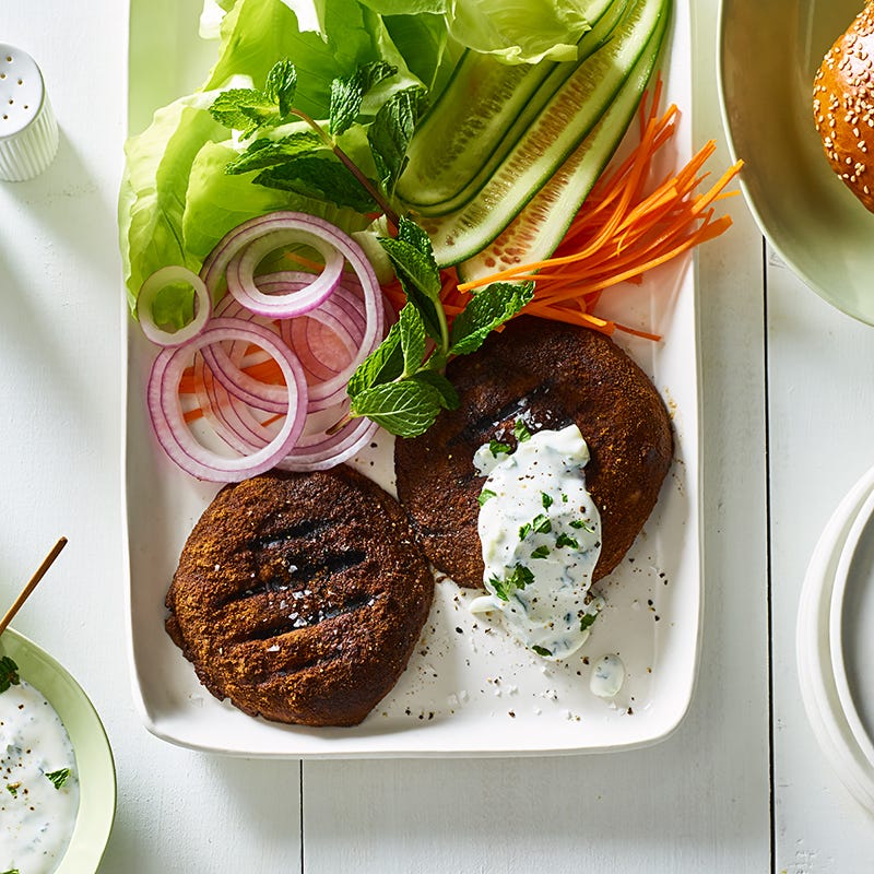 Photo of Moroccan spiced portobello burgers with cucumber raita by WW