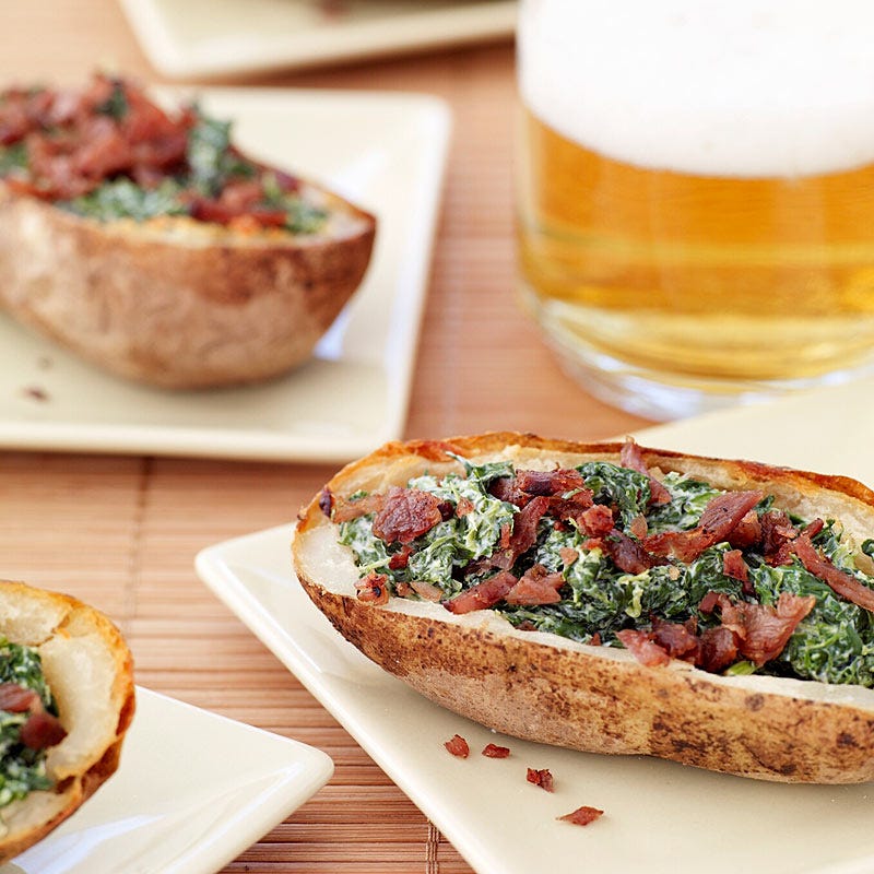 Photo of Baked potato skins with creamy spinach and turkey bacon by WW