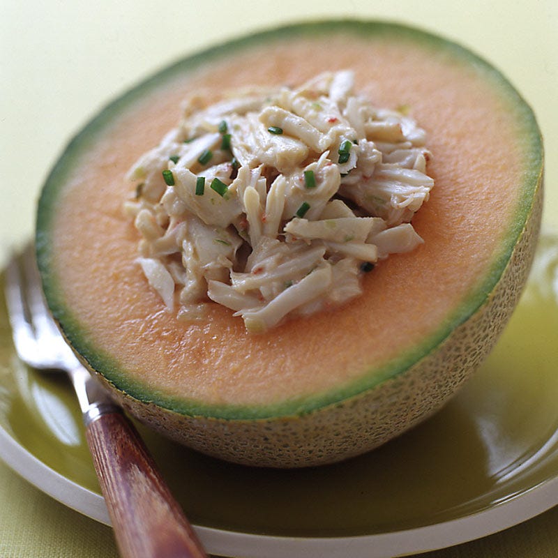 Photo of Crabmeat salad in a cantaloupe bowl by WW