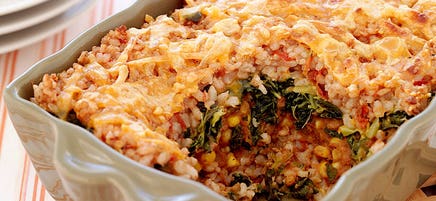 Mexican-style brown rice casserole