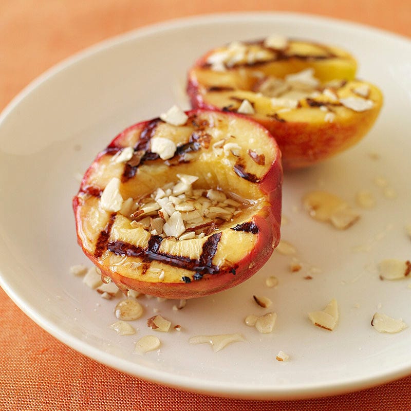 Photo of Grilled peaches with almonds and honey by WW