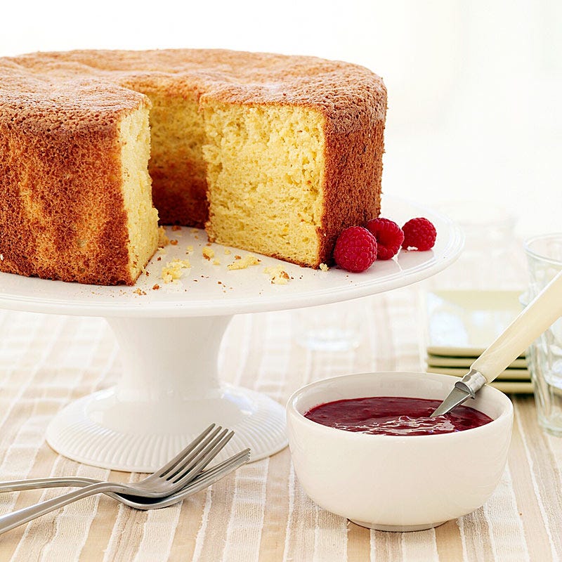 Photo of Orange Passover sponge cake with raspberry sauce by WW