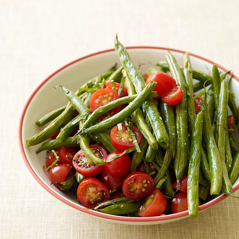 Photo of Roasted green beans and fresh tomatoes by WW