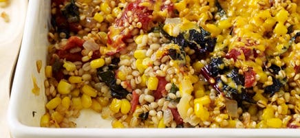 Vegetable-barley casserole