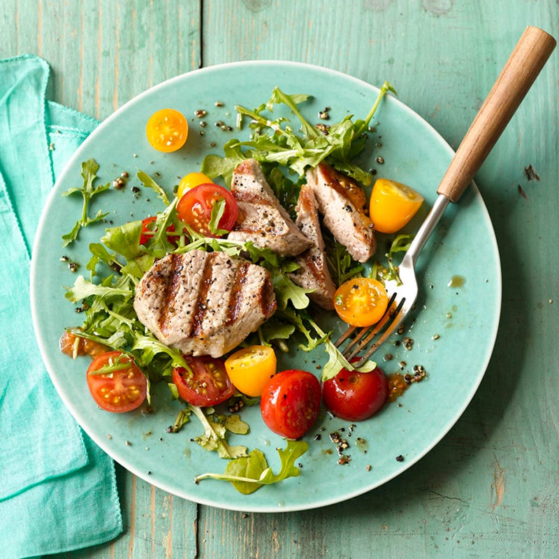 Photo of Grilled pork with arugula and tomato salad by WW