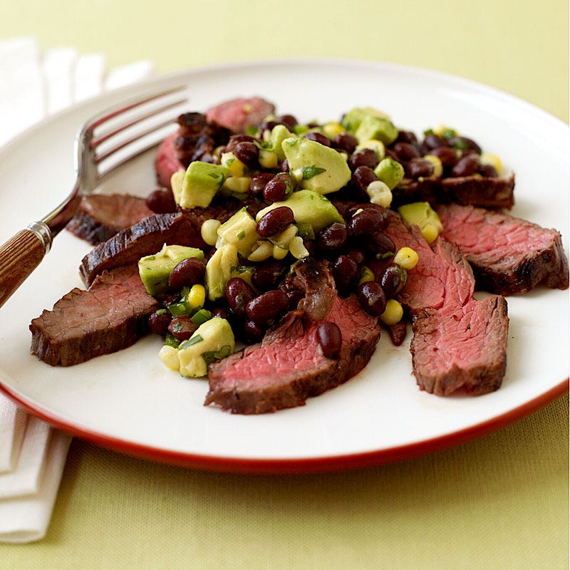 Photo of Grilled flank steak with corn, black bean & avocado salad by WW