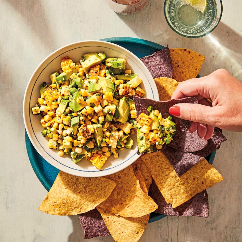 Grilled-corn and avocado salsa