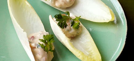 Endive with chipotle cream cheese