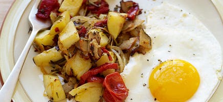 Hash and eggs
