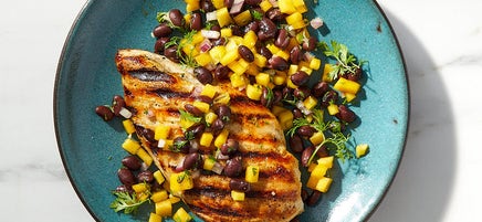 Grilled Cuban Chicken with Black Bean and Mango Salsa