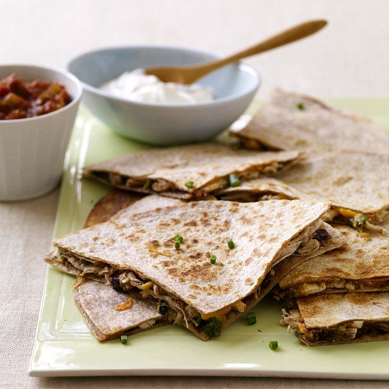 Photo of Chicken and cheese quesadillas with black beans by WW
