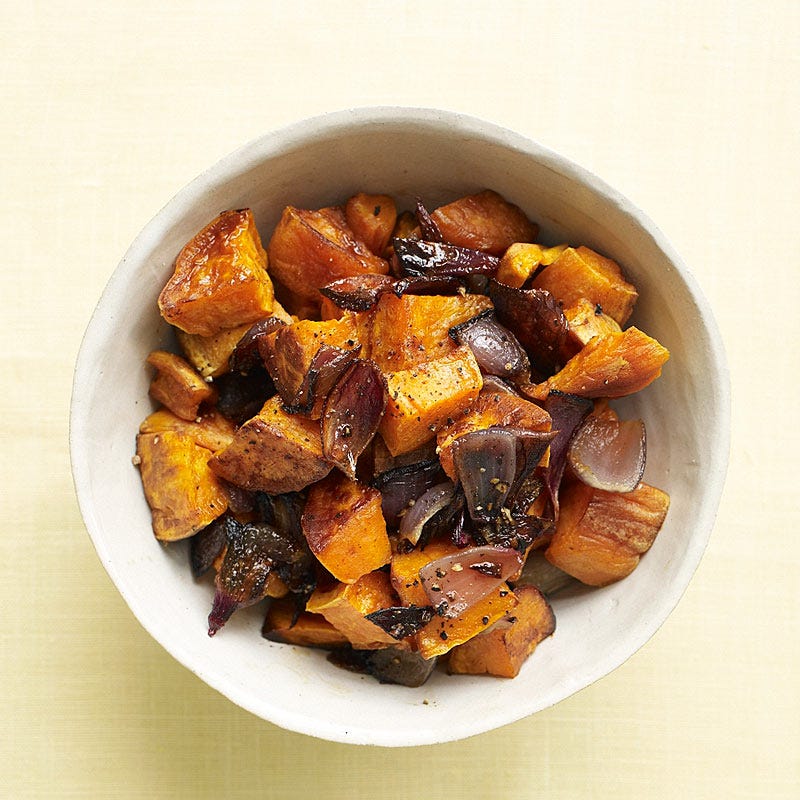 Photo of Roasted sweet potatoes with red onions by WW