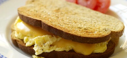 Egg Sandwich with Cheese Sauce