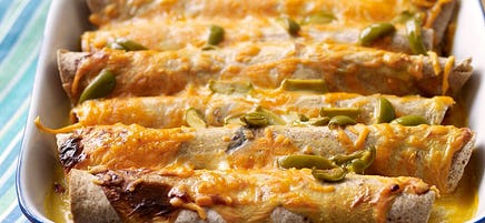 Cheesy chicken enchiladas
