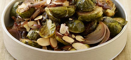 Roasted Brussels sprouts and shallots