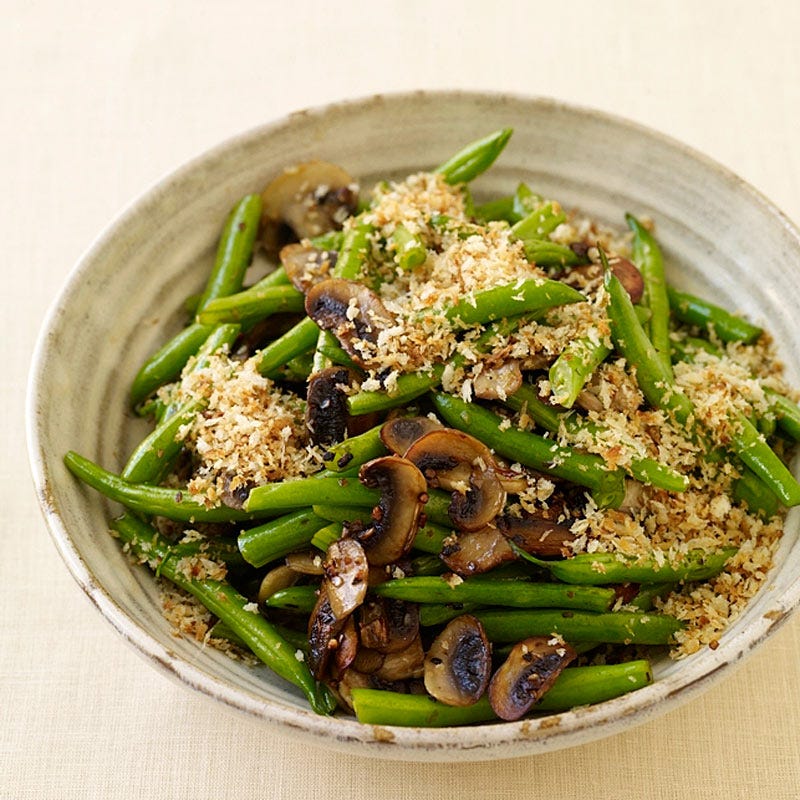 Photo of Green beans with mushrooms and crisp onion crumbs by WW