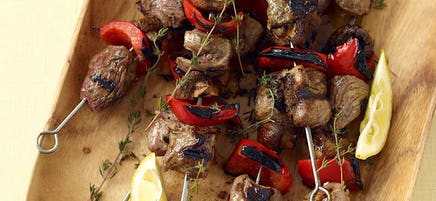 Lamb and vegetable kebabs