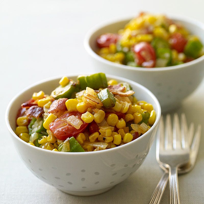 Photo of Okra, corn, and tomato saute by WW