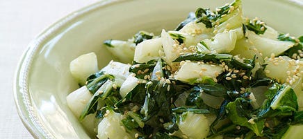 Stir-fried bok choy with sesame seeds