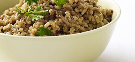 Barley with mushrooms and onions
