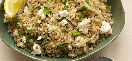 Bulgur salad with feta and mint