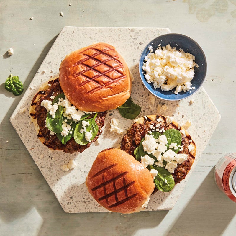 Greek-style cheeseburgers