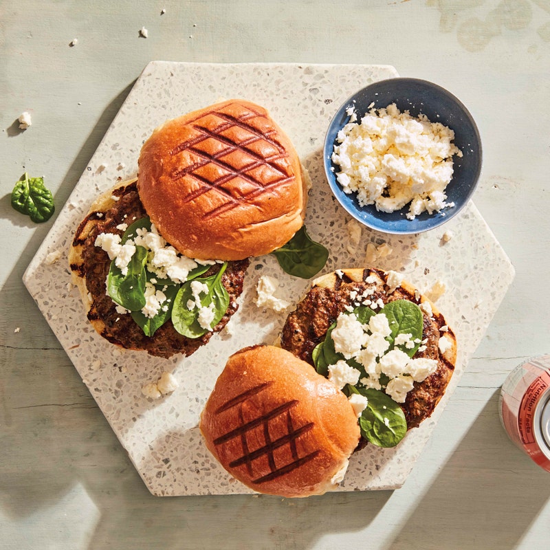 Greek-style cheeseburgers