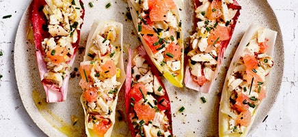 Endive Spears with Chicken Salad and Red Grapefruit