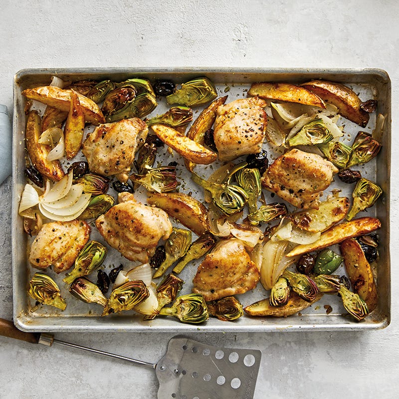 Lemon-Oregano Chicken with Olives & Potatoes