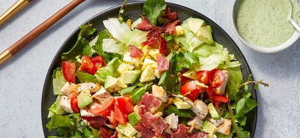 Cobb salad with green goddess dressing