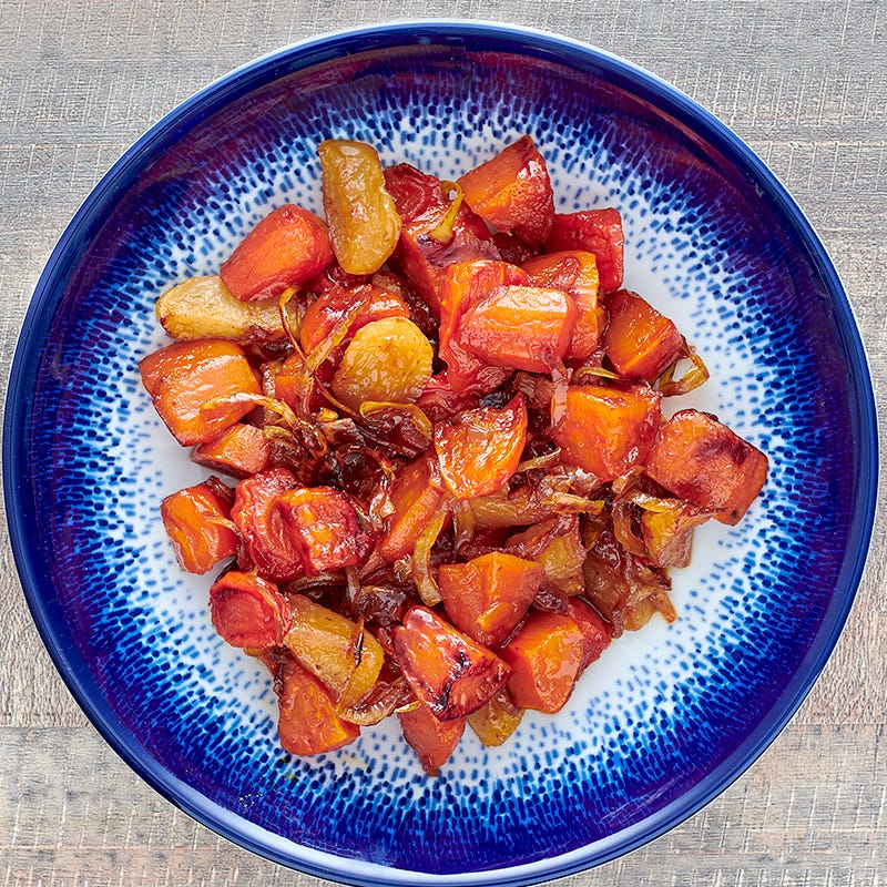 Maple and spice root vegetables