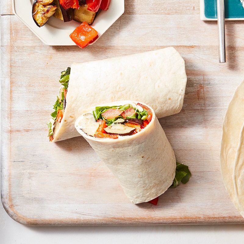 Roasted vegetable wraps