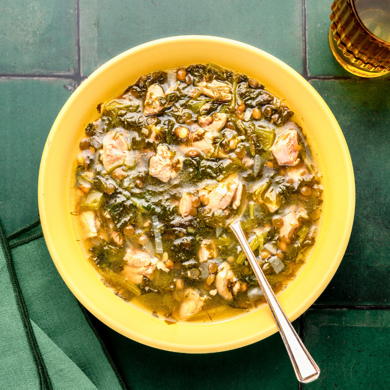Photo of Slow cooker lemony chicken and lentil soup by WW