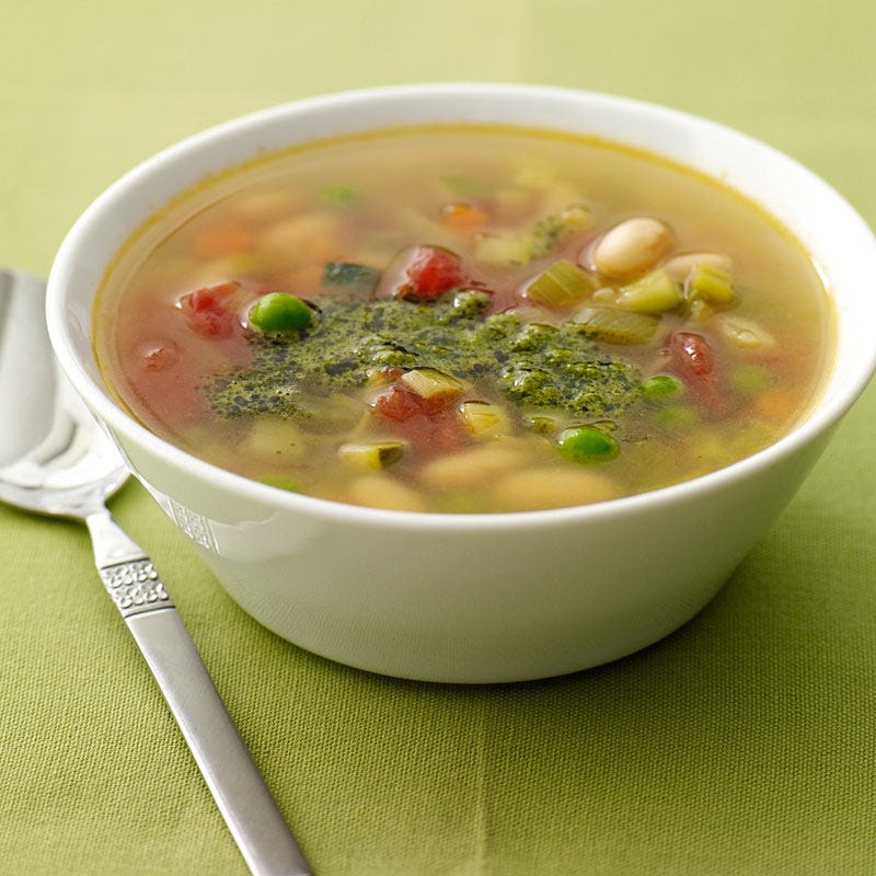 Photo of Spring vegetable soup with pesto by WW