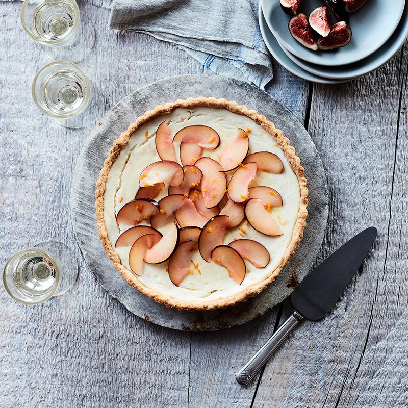 Ricotta tart with candied orange peel