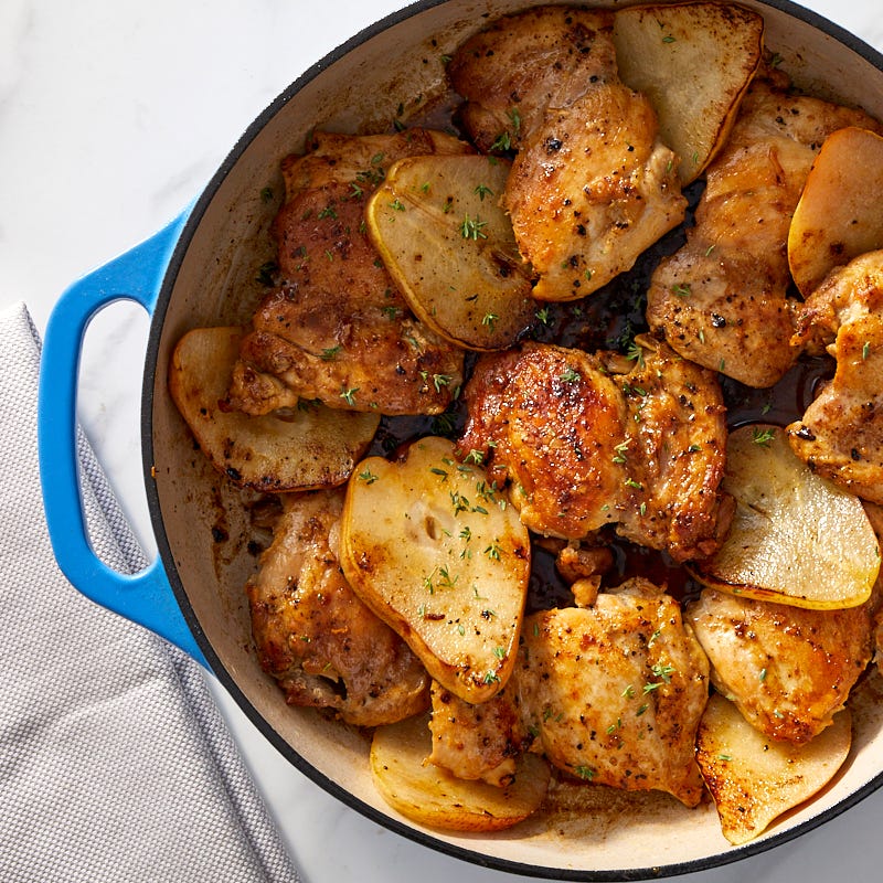 Cumin-Spiced Chicken with Pears