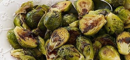 Roasted Brussels sprouts with maple-balsamic drizzle