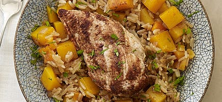 Moroccan chicken with apricots and squash