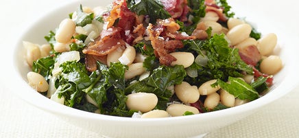 Kale with Bacon and Cannellini Beans