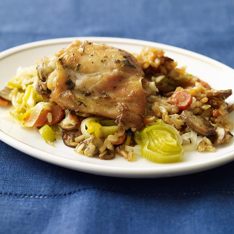 Photo of Chicken, mushroom, and brown rice slow cooker casserole by WW