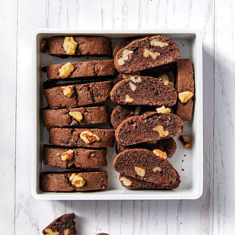 Mini chocolate brownie biscotti