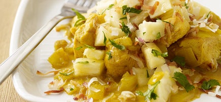 Hawaiian curried chicken with pineapple salsa