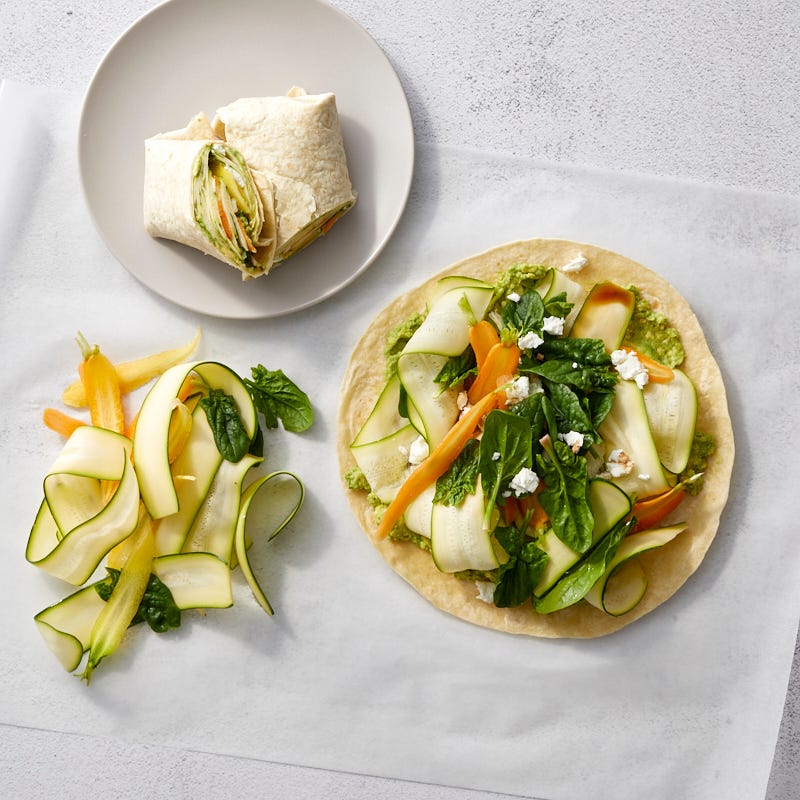 Avocado, Spinach, and Feta Wraps