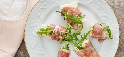 Parma-wrapped fillet of sole with arugula