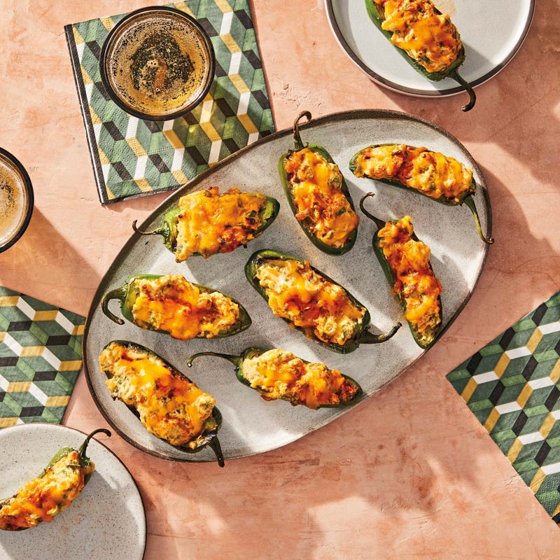 Grilled stuffed jalapeños