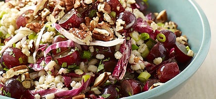 Barley salad with grapes and pecans