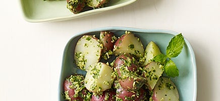 Warm New Potato Salad with Basil-Mint Pesto