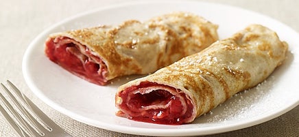 Whole Wheat Crepes with Raspberry Sauce